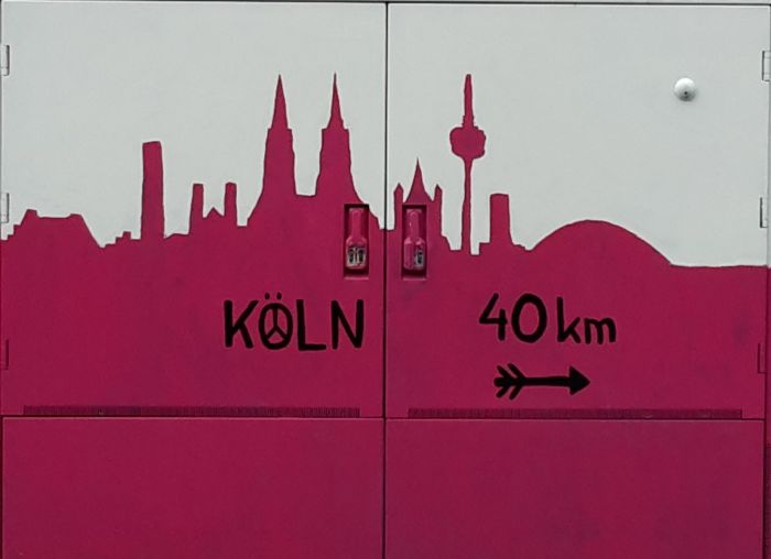 Schattenriss Köln, Hinweis Köln 40 kilometer